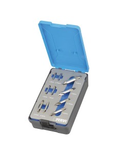 Jeu de 10 forets centraux pour tour 0.75 - 5.0 mm Fervi p056/10s