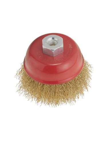 Brosse coupelle en fil metallique 120 mm m14 pour meuleuse