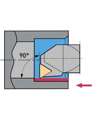 6 - Outil pour 90 degres internes gauche 8 x 8 mm pour tour a metaux Fervi stfcl08
