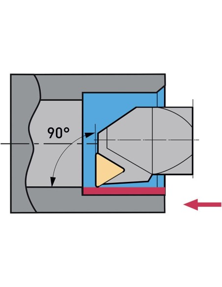 Outil pour 90 degres internes droit 8 x 8 mm pour tour a metaux Fervi stfcr08