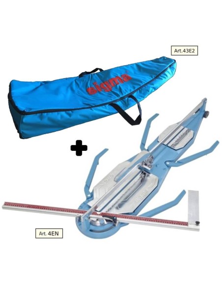 Coupe carrelage SIGMA 4en cm 125 gravure par pouss?®e + trolley en toile 43e2