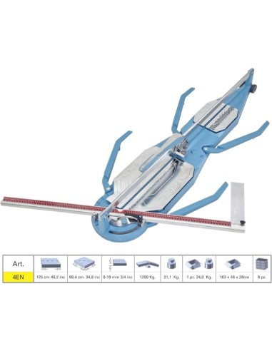 Coupe carrelage SIGMA 4en cm 125 gravure par pouss?®e + trolley en toile 43e2