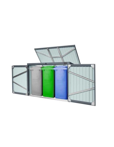 Cache poubelles double 3 bacs x 240 lt Zipper zi-mtb3