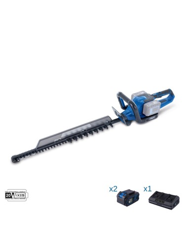 Tagliasiepi 2x20v 2 batteria 4.0Ah doppio caricatore ixes Scheppach bc-ht720-x