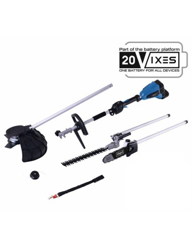 Decespugliatore 4in1 4 batterie 4 Ah doppiocaricatore ixes Scheppach bc-mfh400-x