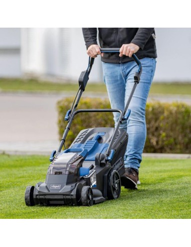 Rasaerba 38cm 2 batterie 2.0Ah + doppiocaricabatterie ixes Scheppach bc-mp380-x