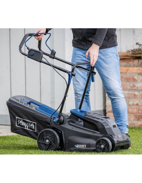 Rasaerba 38cm 2 batterie 2.0Ah + doppiocaricabatterie ixes Scheppach bc-mp380-x