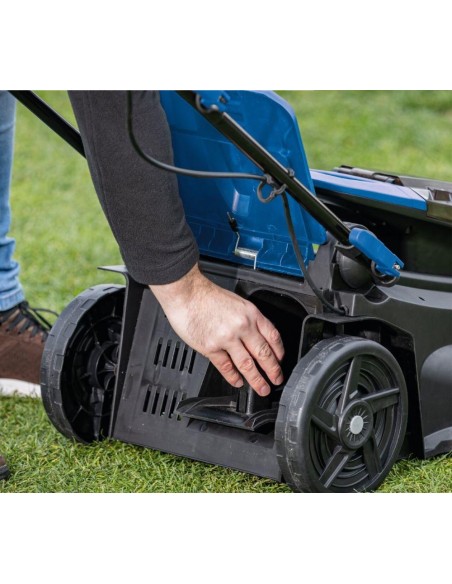 Rasaerba 38cm 2 batterie 4.0Ah + doppiocaricabatterie ixes Scheppach bc-mp380-x