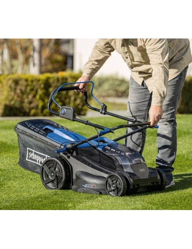 Rasaerba 43cm 2 batterie 2.0Ah + doppiocaricabatterie ixes Scheppach bc-mp430-x