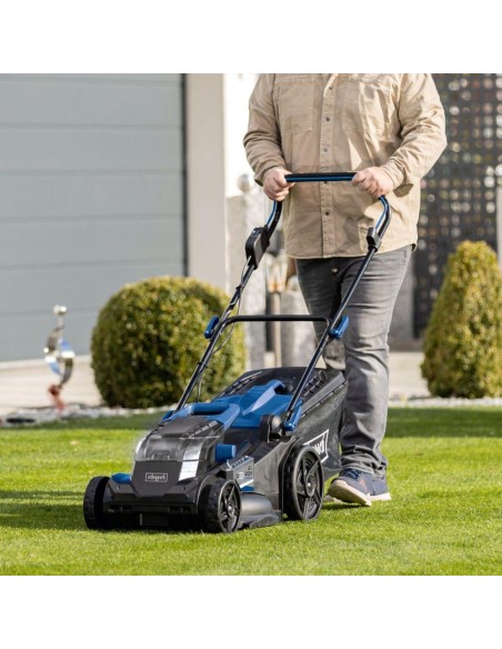Rasaerba 43cm 2 batterie 4.0Ah + doppiocaricabatterie ixes Scheppach bc-mp430-x