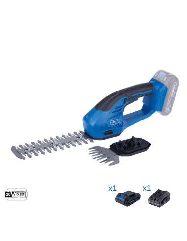 Taglia erba-siepi 20v 1 batteria 2.0Ah caricabatteria ixes Scheppach c-htgs200-x