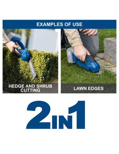 Taglia erba-siepi 20v 2 batteria 2.0Ah caricabatteria ixes Scheppach c-htgs200-x