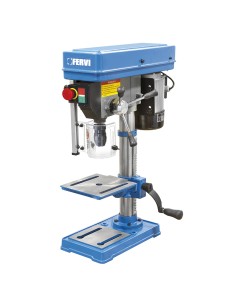 Trapano a colonna da banco con trasmissione a cinghia 375w 230v Fervi 0011