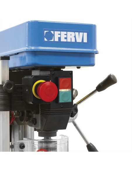 Trapano a colonna da banco con trasmissione a cinghia 375w 230v Fervi 0011