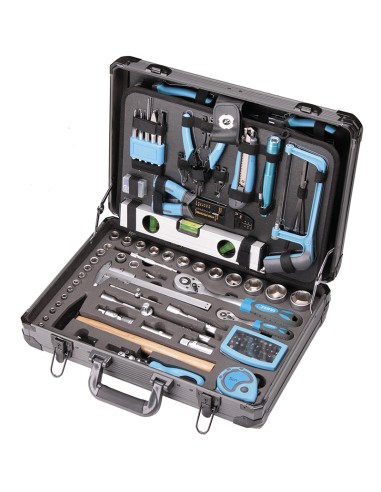 Valigia a trolley completa di utensili attrezzi chiavi inserti 162pz Fervi 0105T