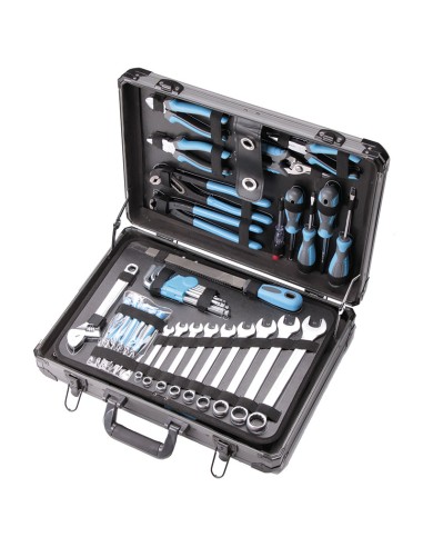 Valigia a trolley completa di utensili attrezzi chiavi inserti 162pz Fervi 0105T