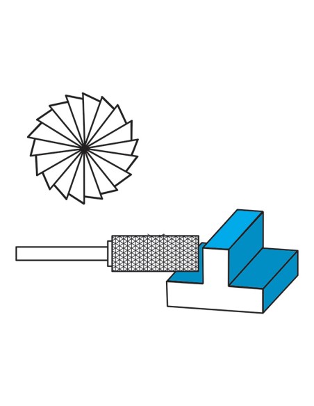 Lima rotativa hm cilindrica incrociato 10x20 mm gambo 6 Fervi b10dc6