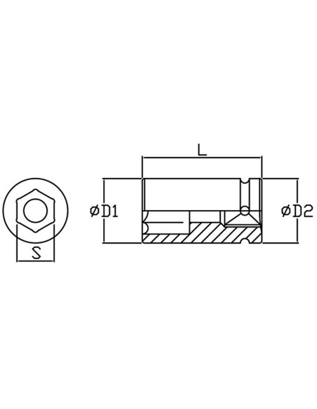 3 - Cle a douille a choc renforcee 36 mm 3/4
