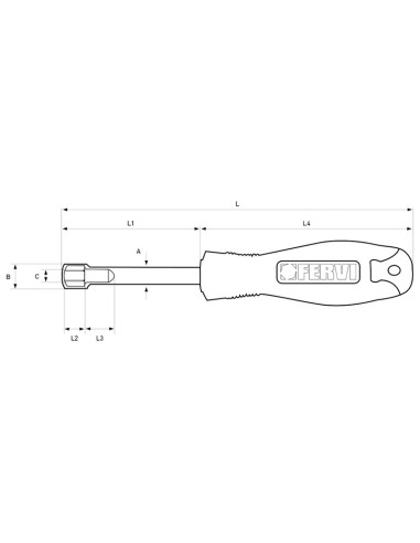 2 - Cle a douille avec manche de 7 mm Socket wrench with 7 mm handle Fervi cb02/07