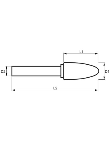 2 - Lime rotative hm ogive bout rond croise 10x20mm queue 6