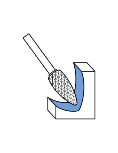 3 - Lime rotative hm ogive bout rond croise 10x20mm queue 6