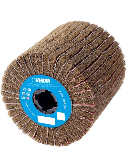 1 - Roue abrasive pour satinage avec volets mixtes 100 x 100 mm grain 80
