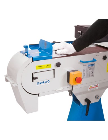 Levigatrice a nastro inclinabile per metalli 2000x150 mm 400v Fervi 0691/400v