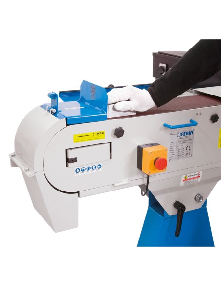 Levigatrice a nastro inclinabile per metalli 2000x150 mm 400v Fervi 0691/400v
