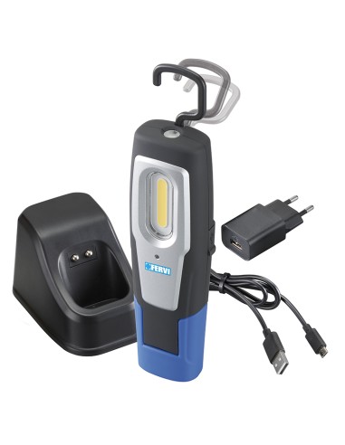 Lampada a led ricaricabile con base magnetica Fervi 0693a