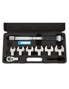 Chiave dinamometrica 3/8 con chiavi 17-30 mm 80 nm Fervi 0803/s080