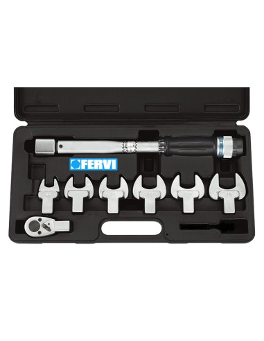 Chiave dinamometrica 3/8 con chiavi 17-30 mm 80 nm Fervi 0803/s080
