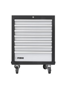 Cassettiera a carello con 7 cassetti 660x455x860 mm per officina Fervi a007/16