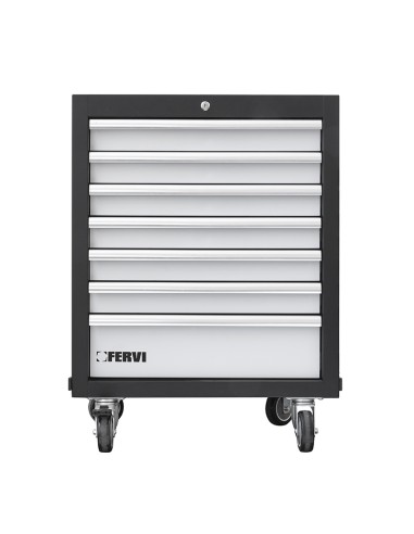 Cassettiera a carello con 7 cassetti 660x455x860 mm per officina Fervi a007/16