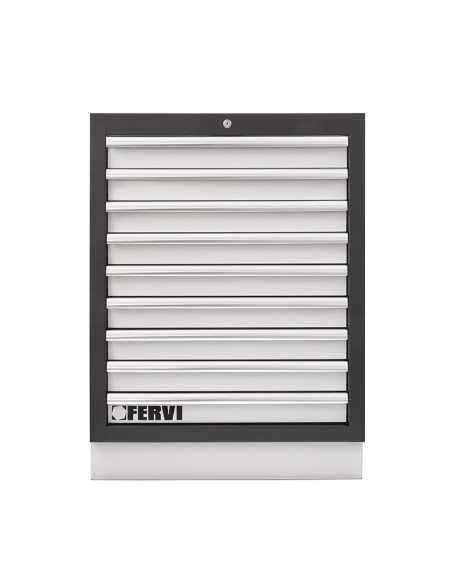 Cassettira con 9 cassetti 680x458x910 mm per officina Fervi a007/20