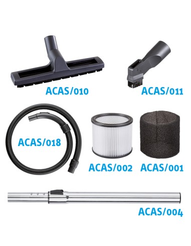 2 - Aspirateur eau poussiere 60l avec 2 moteurs 2800w et accessoires Fervi a024/602