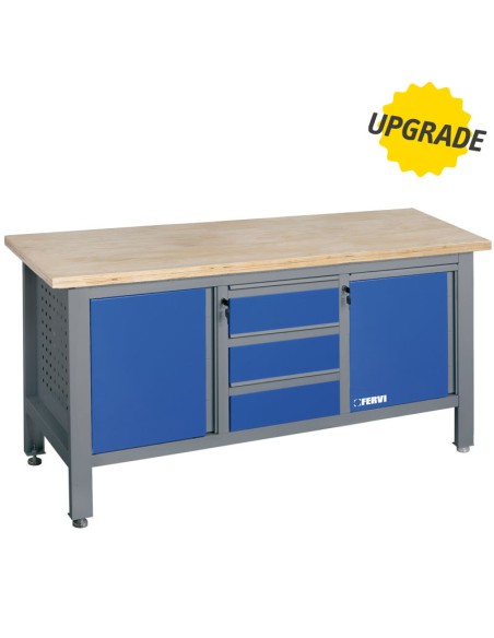 1 - Etabli avec plateau en bois et commode 1690 mm fervi b009/b2