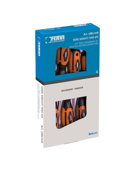 Serie 8 giraviti cacciaviti torx T7-T30 Fervi 0881/308
