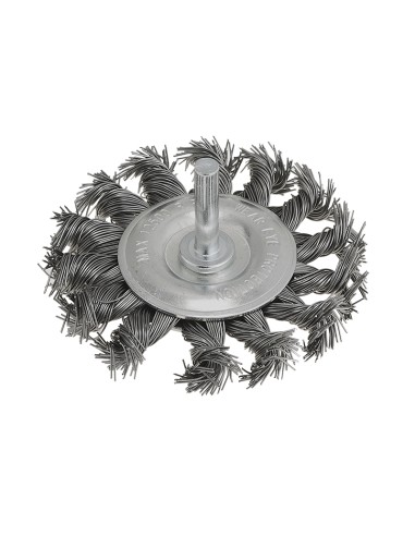 Spazzola con gambo a mazzetti metallici ritorti 75 mm x trapano Fervi sgr075