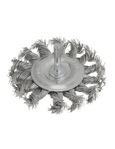 Spazzola con gambo a mazzetti inox ritorti 75 mm x trapano Fervi sgr075i