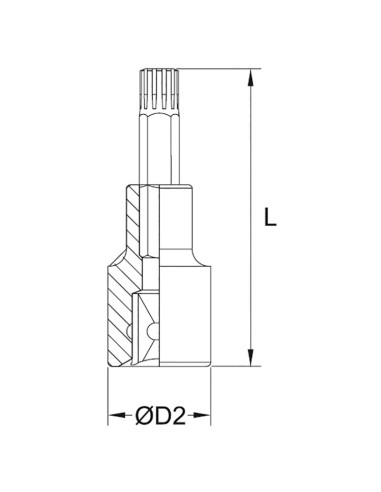 Chiave a bussola con inserto ribe m14 1/2 Fervi bn433n148a
