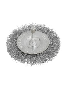 Spazzola circolare 100 mm con fili in acciaio inox e gambo x trapano