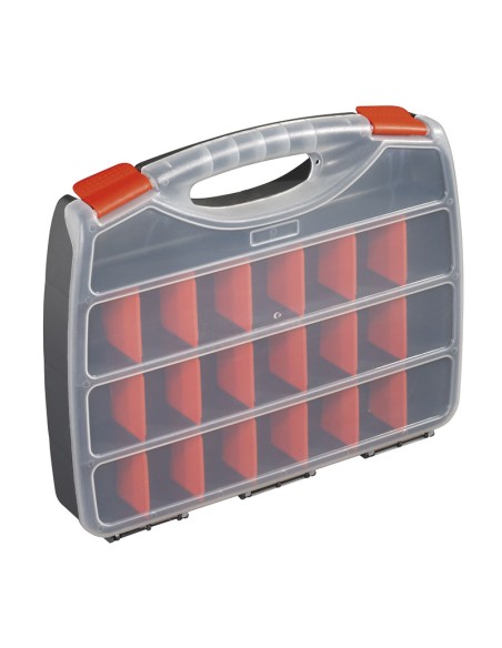 Valigetta porta minuteria 21 scomparti rimovibili 380x310x60 mm Fervi c315