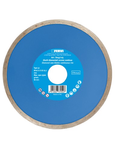 Disco diamantato per ceramica 180 mm Fervi d045/180