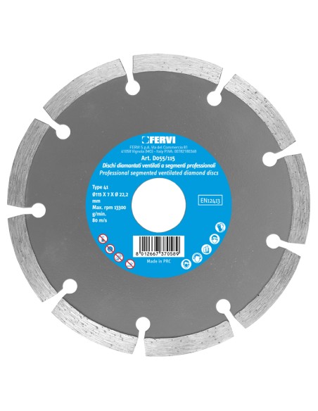 Disco diamantato a segmenti professionali 180 mm Fervi d055/180