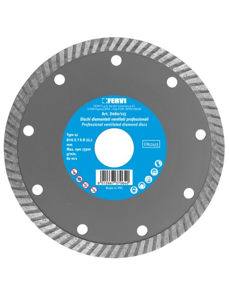 Disco diamantato turbo 230 mm professionale Fervi d060/230