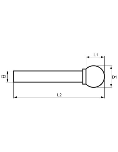 Lima rotativa hm sferica standard 6x5.4 mm gambo 6 Fervi d06sc6