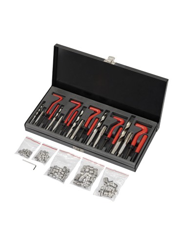 Kit assortimeno riparazione filetti m5-m12 inox valigetta 130 pz Fervi e010e