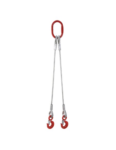 Pendente a 2 bracci 1000 mm con fune in acciaio 12 mm Fervi an2g/12/1