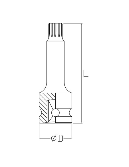 Chiave a bussola ribe maschio rinforzata m12 1/2 Fervi bi433m012