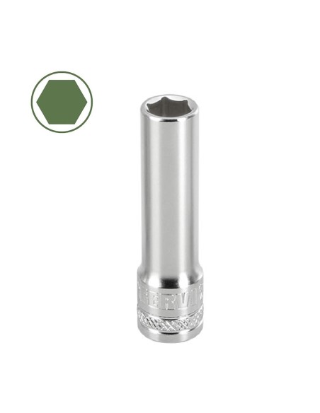 Chiave a bussola lunga esagonale 18 mm 3/8 Fervi bn4el018a